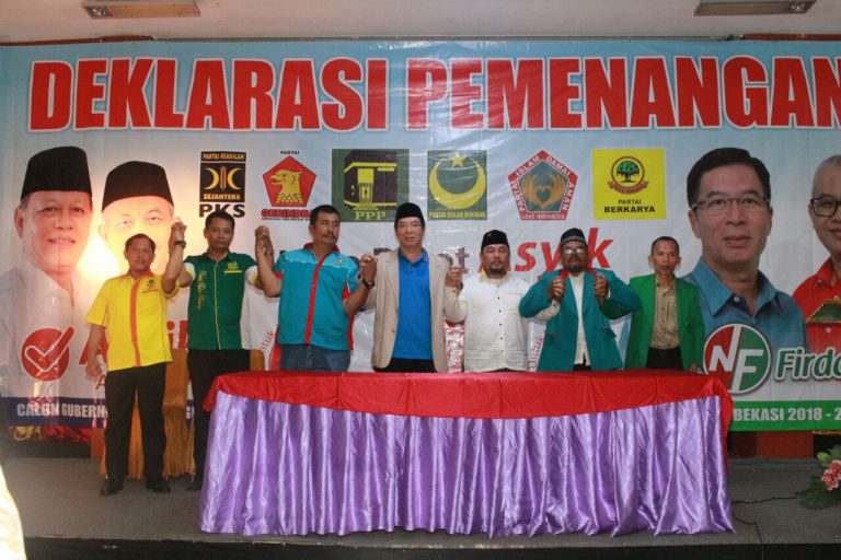 Deklarasi Enam Partai Dukung Nur-Firdaus dan Ajat-Syaikhu