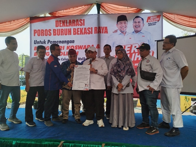 Poros Buruh Bekasi Raya Resmi Dukung Heri Koswara-Sholihin untuk Pilkada Kota Bekasi 2024