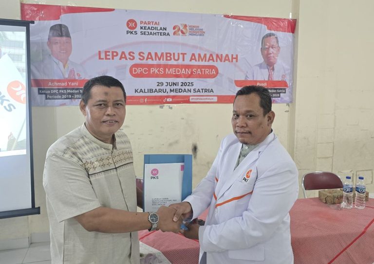 Kepengurusan Baru PKS Medan Satria Resmi Dilantik, Puadi Ajak Kuatkan Barisan